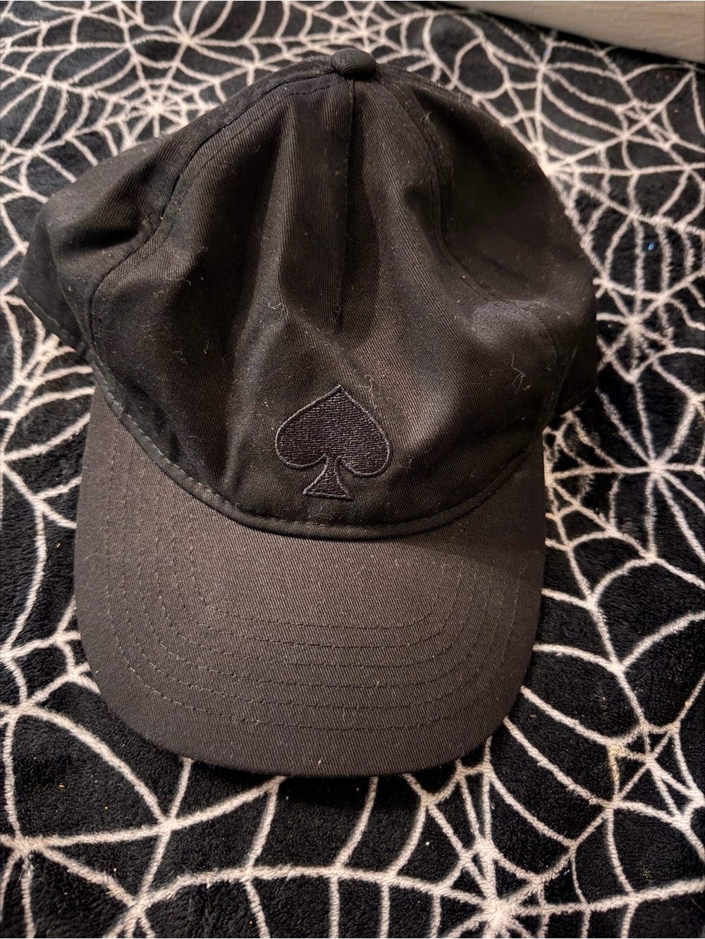 kate spade black embroidered spade baseball hat